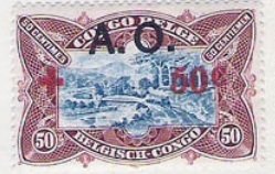 Belgian Congo Bel BE-CD77 with overprint A.O.