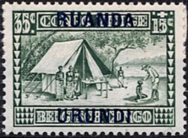 Stamp, The droplet milk, Field hospital (BE C152) with overprint, Ruanda-Urundi,  