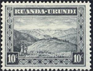 Stamp, Mountain scenery, Ruanda-Urundi,  , Landscapes