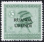 type "Vloors" Belgian Congo Bel BE C107 with overprint