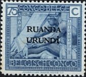 type "Vloors" Belgian Congo Bel BE C125 with overprint