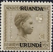 type "Vloors" Belgian Congo Bel BE C108 with overprint