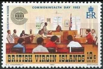 Stamp, Legislature in session, British Virgin Islands,  