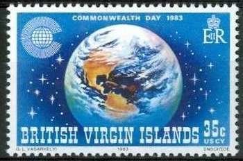 Stamp, Globe, British Virgin Islands,  