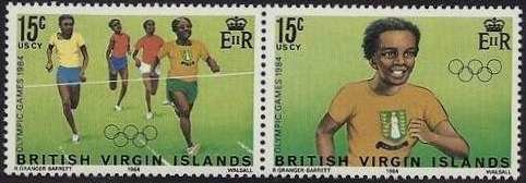 Se-tenant, Runners - Runner, British Virgin Islands,  , Olympic Games