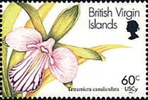 Stamp, Tetramicra canaliculata, British Virgin Islands,  , Flowers, Orchids, Plants (Flora)