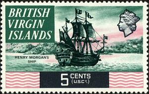 Stamp, Henry Morgan’s ship, British Virgin Islands,  