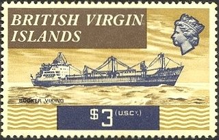 Stamp, Booker Line Cargo Ship, British Virgin Islands,  