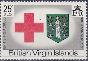 Stamp, Red Cross,Coat of Arms, British Virgin Islands,  , Red Cross and Red Crescent