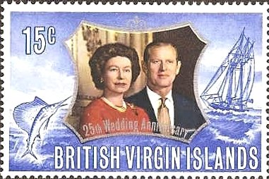 Stamp, Q E II and Prince Philip, British Virgin Islands,  