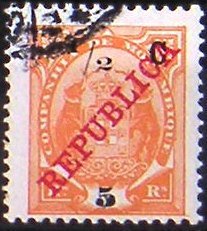Stamp, Elephants Overcharged In Centavos, Mozambique society,  