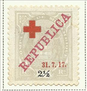 Stamp, Elephants Overprint Red Cross (reis), Mozambique society,  