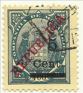 Stamp, Elephants Overcharged In Centavos, Mozambique society,  