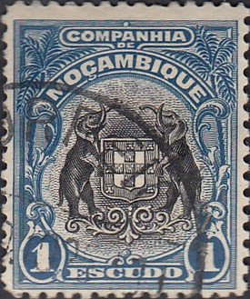 Stamp, Coat Of Arms of the Society, Mozambique society,  