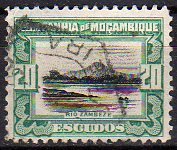 Stamp, Sambesi river, Mozambique society,  