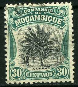 Stamp, Cocos nucifera, Mozambique society,  