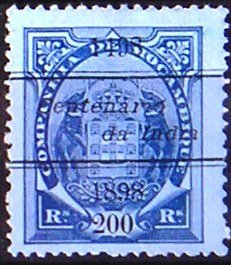Stamp, Elephants Overcharged 1498 Centenario…, Mozambique society,  