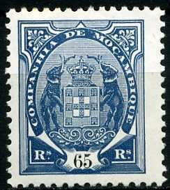 Stamp, Elephants Holding Coat Of Arms, Mozambique society,  