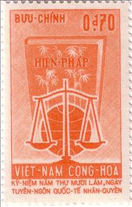 Stamp, Constitution and Scales, Vietnam, South,  