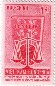 Stamp, Constitution and Scales, Vietnam, South,  