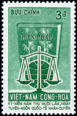 Stamp, Constitution and Scales, Vietnam, South,  