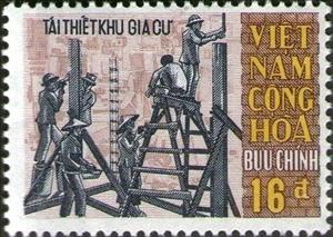 Stamp, Construction Work, Vietnam, South,  