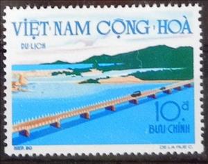 Stamp, Bridge and River, Vietnam, South,  , Bridges