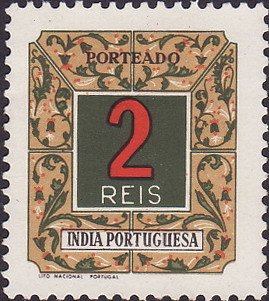 Stamp, Numeral, India, Portuguese,  