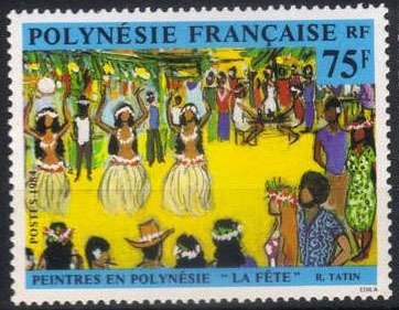Stamp, R. Tatin, French Polynesia,  