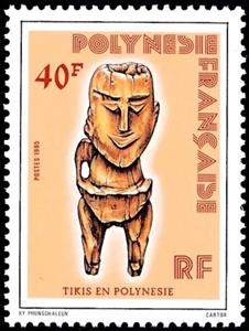 Stamp, Tiki, French Polynesia,  