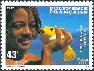 Stamp, Polynesian, French Polynesia,  