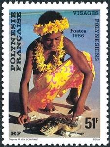 Stamp, Polynesian, French Polynesia,  