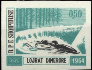 Stamp, Bobsledder, Albania,  , Sport, Olympic Games