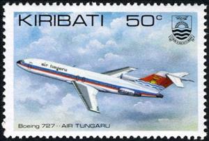 Stamp, Boeing 727, Kiribati,  , Aviation, Airlines, Aircrafts