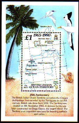 Souvenir Sheet, Map, British Indian Ocean Territory,  