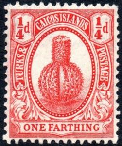 Stamp, Turks Head Cactus, Turks and Caicos Islands,  , Cacti, Plants (Flora)