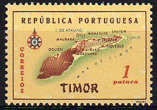 Stamp, Timor map, East Timor,  , Maps