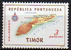 Stamp, Timor map, East Timor,  , Maps