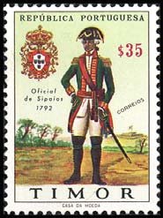 Stamp, Military uniforms, East Timor,  