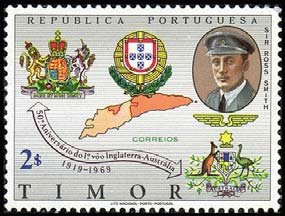 Stamp, R. Smith (1892-1922), East Timor,  , Famous People, Maps, Aviation, Coats of Arms