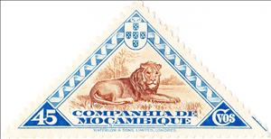 Stamp, Lion (Panthera leo), Mozambique society,  , Mammals, Лев, Animals (Fauna)