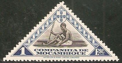 Stamp, Native in canoe, Mozambique society,  