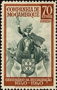 Stamp, Joao de Braganca, Mozambique society,  