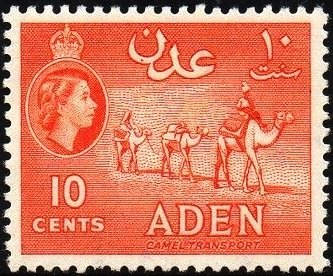 Stamp, Camel caravan, Aden,  , Camels, Queens