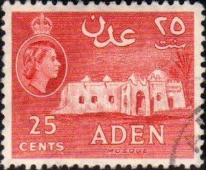 Stamp, Mosque, Aden,  , Heads of State, Religion, Buildings, Mosque, Queens