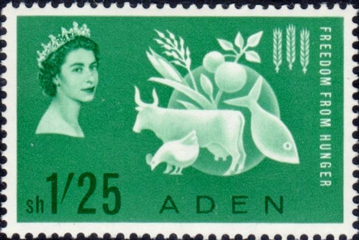 Protein-rich foods, left side Queen Elizabeth II
