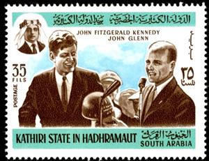 Stamp, John Fitzgerald Kennedy and John Glenn, Aden,  