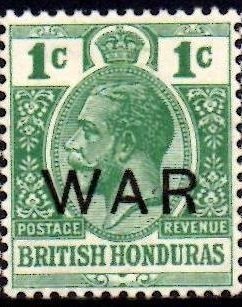 Stamp, Overprinted, British Honduras,  