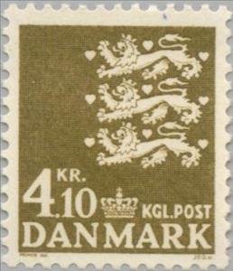 Stamp, Coat of arms, Denmark,  , Heraldic Animals, Coats of Arms