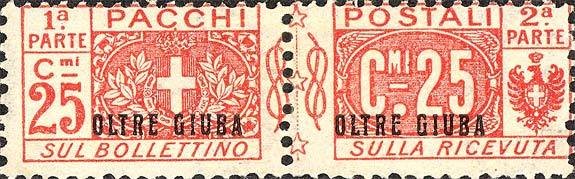 Pacchi Postali Overprint "Oltre Giuba"